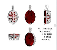 Sterling Silver Semi Mount Pendant Setting Oval OV 21X16mm - Syzjewelry