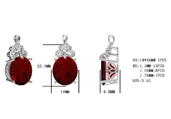 Sterling Silver Semi Mount Pendant Setting Oval OV 16X14mm - Syzjewelry