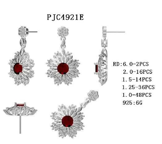 Sterling Silver Semi Mount Earrings Setting Round RD 6x6mm - Syzjewelry