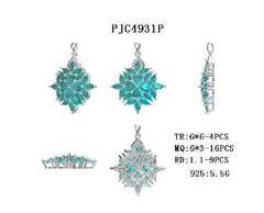 Sterling Silver Semi Mount Pendant Setting Trillion TR 6X6mm - Syzjewelry