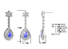 Sterling Silver Semi Mount Earrings Setting Pear PE 7X5mm - Syzjewelry