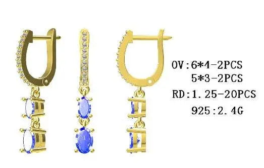 Sterling Silver Semi Mount Earrings Setting Oval OV 6X4mm - Syzjewelry