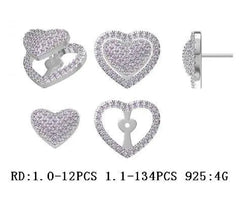 Sterling Silver Semi Mount Earrings Setting Round RD 1.1mm - Syzjewelry