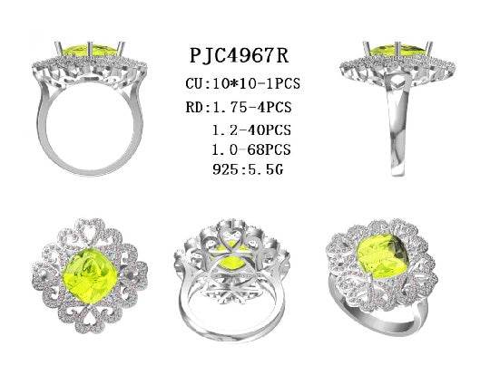 Sterling Silver Semi Mount Ring Setting Cushion CU 10X10mm - Syzjewelry