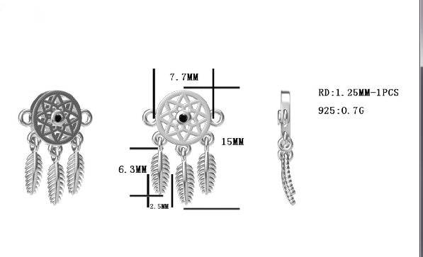 Sterling Silver Semi Mount Bracelet Setting Round RD 1.25mm - Syzjewelry