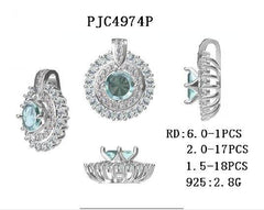 Sterling Silver Semi Mount Pendant Setting Round RD 6x6mm - Syzjewelry