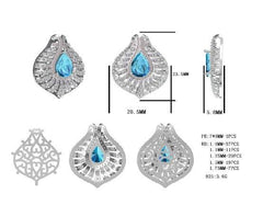 Sterling Silver Semi Mount Pendant Setting Pear PE 9X7mm - Syzjewelry