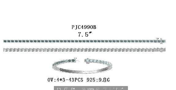 Sterling Silver Semi Mount Bracelet Setting Oval OV 4X3mm - Syzjewelry