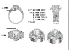 Sterling Silver Semi Mount Ring Setting Emerald OCT 10X8mm - Syzjewelry