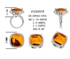 Sterling Silver Semi Mount Ring Setting Cushion CU 20X20mm - Syzjewelry