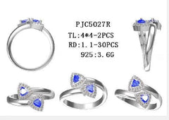 Sterling Silver Semi Mount Ring Setting Trillion TL 4X4mm - Syzjewelry