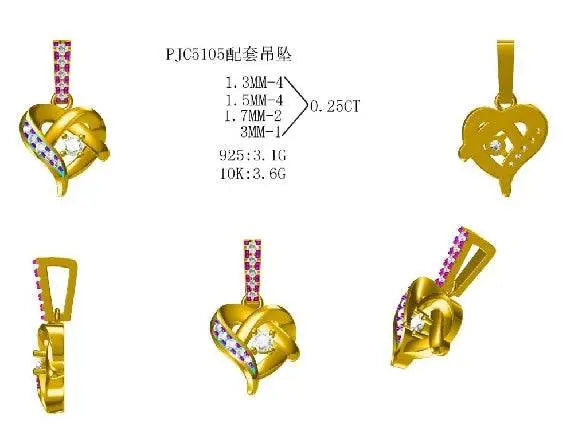 Sterling Silver Semi Mount Pendant Setting Round RD 3x3mm - Syzjewelry
