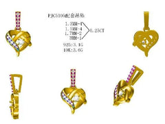 Sterling Silver Semi Mount Pendant Setting Round RD 3x3mm - Syzjewelry