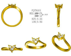 Sterling Silver Semi Mount Ring Setting Round RD 3x3mm - Syzjewelry