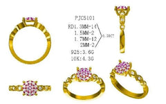 Sterling Silver Semi Mount Ring Setting Round RD 2x2mm - Syzjewelry