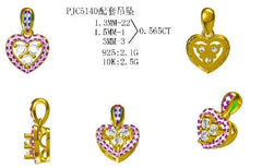 Sterling Silver Semi Mount Pendant Setting Round RD 3x3mm - Syzjewelry