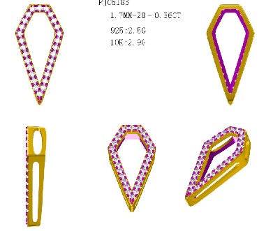 Sterling Silver Semi Mount Pendant Setting Round RD 1.7mm - Syzjewelry