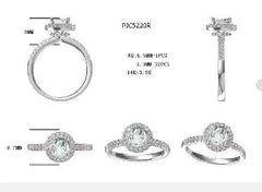 Sterling Silver Semi Mount Ring Setting Round RD 6.5mm - Syzjewelry