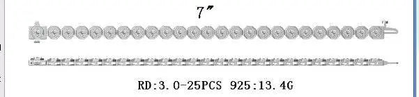 Sterling Silver Semi Mount Bracelet Setting Round RD 3x3mm - Syzjewelry