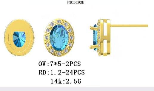 Sterling Silver Semi Mount Earrings Setting Oval OV 7X5mm - Syzjewelry