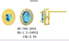 Sterling Silver Semi Mount Earrings Setting Oval OV 7X5mm - Syzjewelry