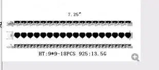 Sterling Silver Semi Mount Bracelet Setting Heart HT 9X9mm - Syzjewelry