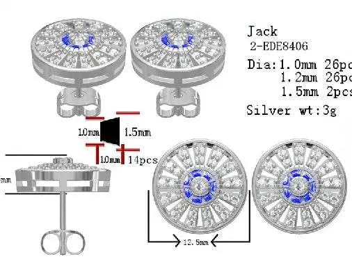 Sterling Silver Semi Mount Earrings Setting Round RD 1.5mm - Syzjewelry