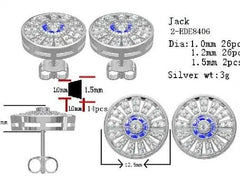 Sterling Silver Semi Mount Earrings Setting Round RD 1.5mm - Syzjewelry