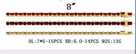 Sterling Silver Semi Mount Bracelet Setting Emerald OCT 7X5mm - Syzjewelry