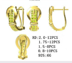 Sterling Silver Semi Mount Earrings Setting Round RD 2x2mm - Syzjewelry