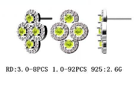 Sterling Silver Semi Mount Earrings Setting Round RD 3x3mm - Syzjewelry