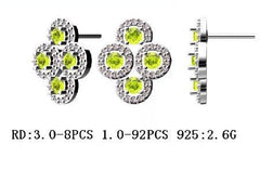 Sterling Silver Semi Mount Earrings Setting Round RD 3x3mm - Syzjewelry