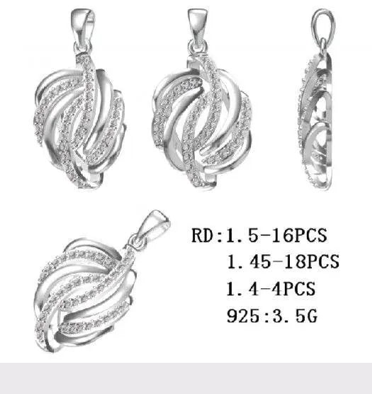 Sterling Silver Semi Mount Pendant Setting Round RD 1.5mm - Syzjewelry