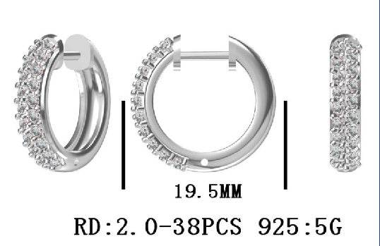 Sterling Silver Semi Mount Earrings Setting Round RD 2x2mm - Syzjewelry