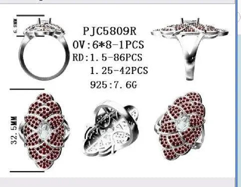 Sterling Silver Semi Mount Ring Setting Oval OV 8X6mm - Syzjewelry