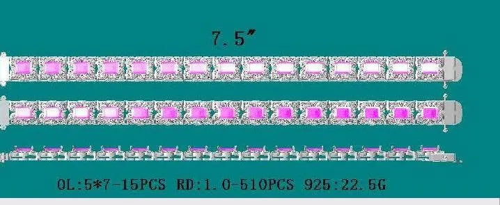 Sterling Silver Semi Mount Bracelet Setting Emerald OCT 7X5mm - Syzjewelry