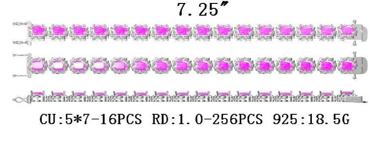 Sterling Silver Semi Mount Bracelet Setting Cushion CU 7X5mm - Syzjewelry