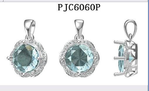 Sterling Silver Semi Mount Pendant Setting Round RD 10x10mm - Syzjewelry