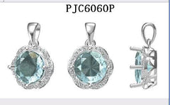 Sterling Silver Semi Mount Pendant Setting Round RD 10x10mm - Syzjewelry