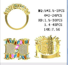 Sterling Silver Semi Mount Ring Setting Round RD Cluster 群镶mm - Syzjewelry