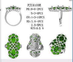 Sterling Silver Semi Mount Ring Setting Pear PE 9X6mm - Syzjewelry