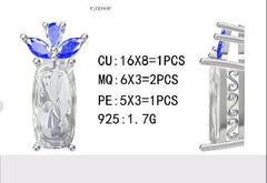 Sterling Silver Semi Mount Pendant Setting Cushion CU 16X8mm - Syzjewelry