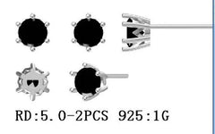 Sterling Silver Semi Mount Earrings Setting Round RD 5x5mm - Syzjewelry