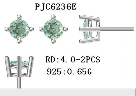 Sterling Silver Semi Mount Earrings Setting Round RD 4x4mm - Syzjewelry