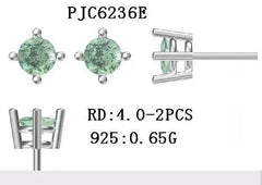 Sterling Silver Semi Mount Earrings Setting Round RD 4x4mm - Syzjewelry