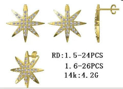 Sterling Silver Semi Mount Earrings Setting Round RD 1.6mm - Syzjewelry