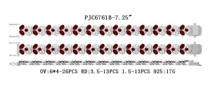 Sterling Silver Semi Mount Bracelet Setting Oval OV 6X4mm - Syzjewelry