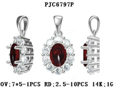 Sterling Silver Semi Mount Pendant Setting Oval OV 7X5mm - Syzjewelry