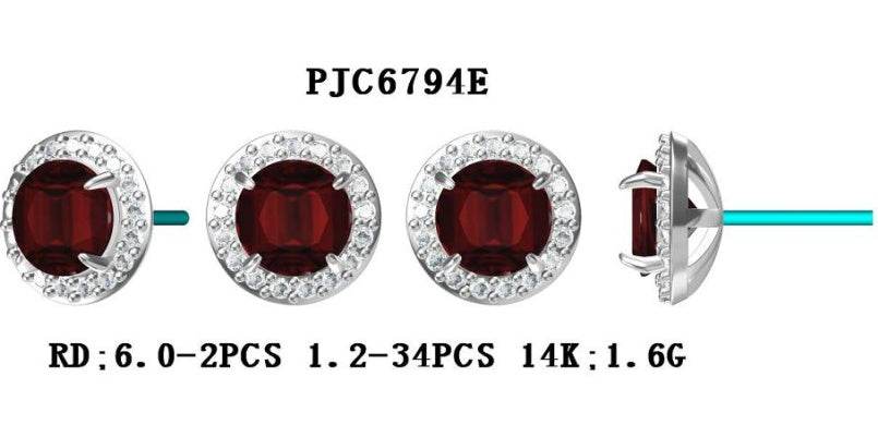 Sterling Silver Semi Mount Earrings Setting Round RD 6x6mm - Syzjewelry