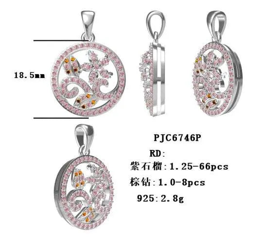 Sterling Silver Semi Mount Pendant Setting Round RD 1.25mm - Syzjewelry